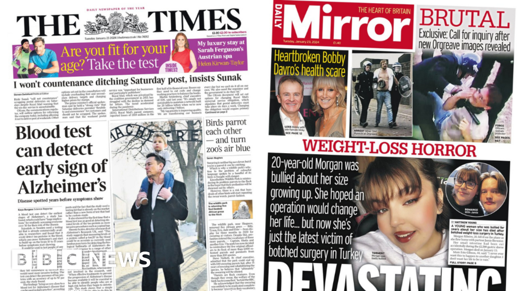 The Papers: ‘Weight-loss horror’ and Elon Musk visits Auschwitz